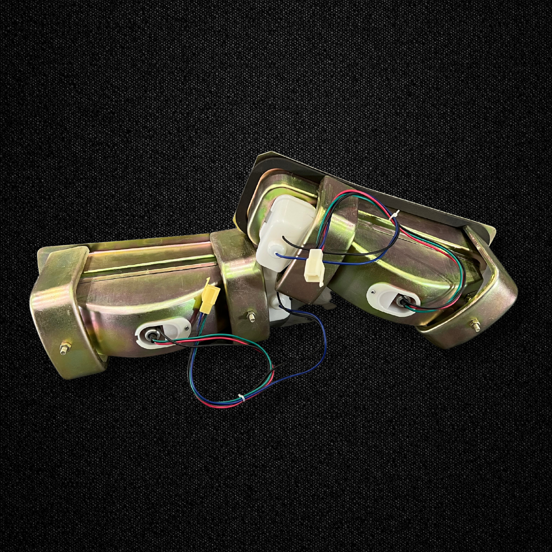 A set of tail light units for a KGC10 Nissan Skyline 2000GT Hakosuka produced by MSpeed