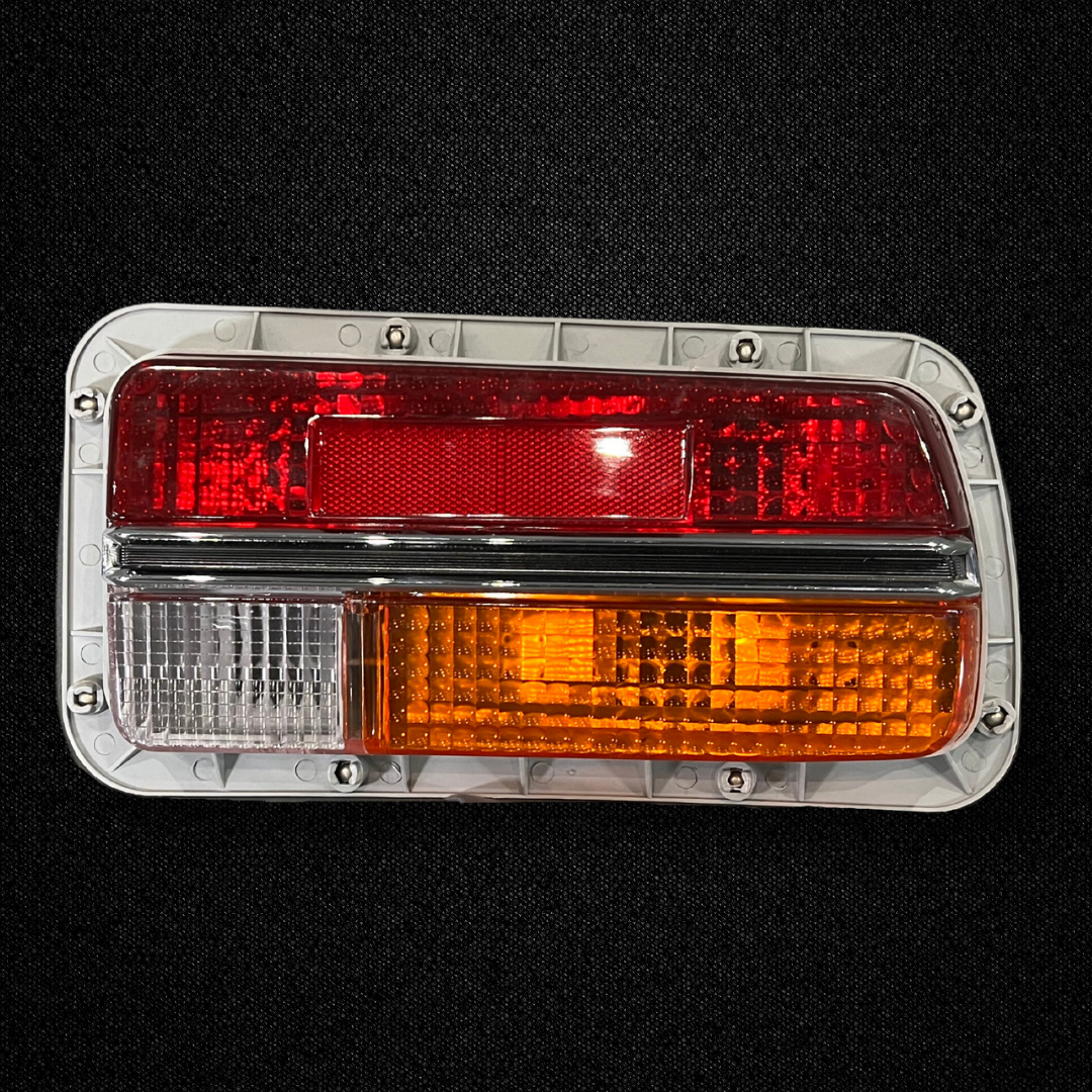 A set of half amber tail light units for a Datsun 240Z produced by MSpeed