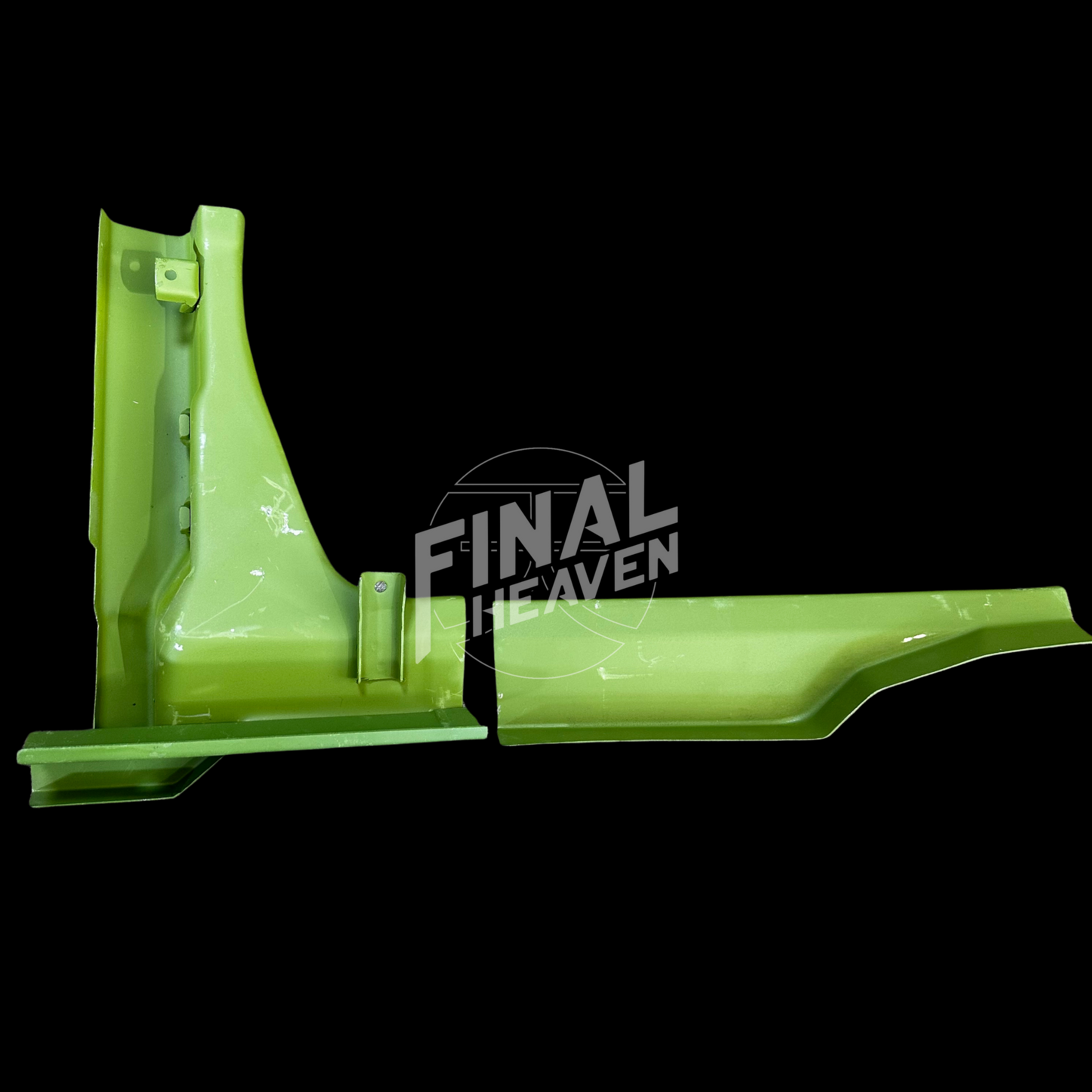 This is a set of rear hatch lower corner restoration / rust repair panels for a Datsun 240Z produced by KF Vintage JDM