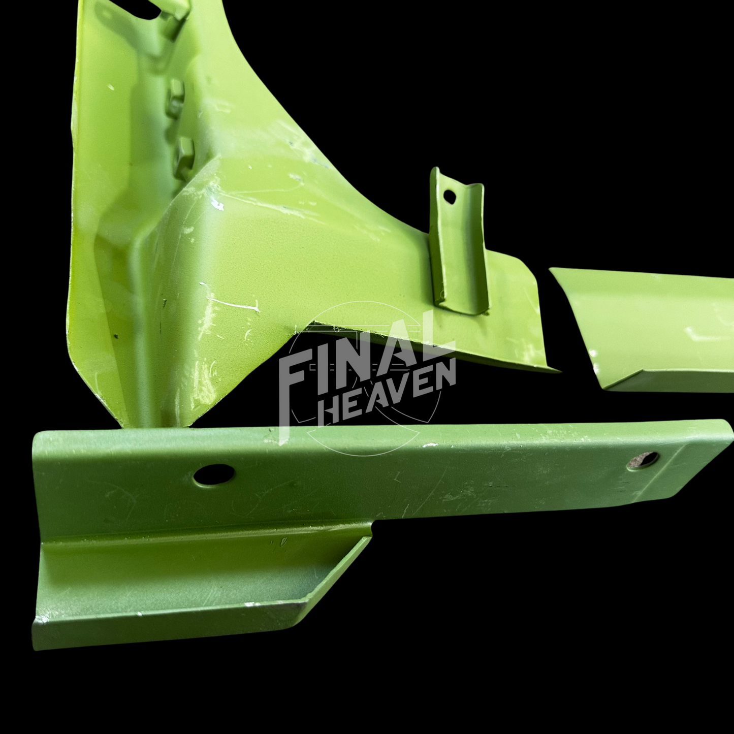 This is a set of rear hatch lower corner restoration / rust repair panels for a Datsun 240Z produced by KF Vintage JDM