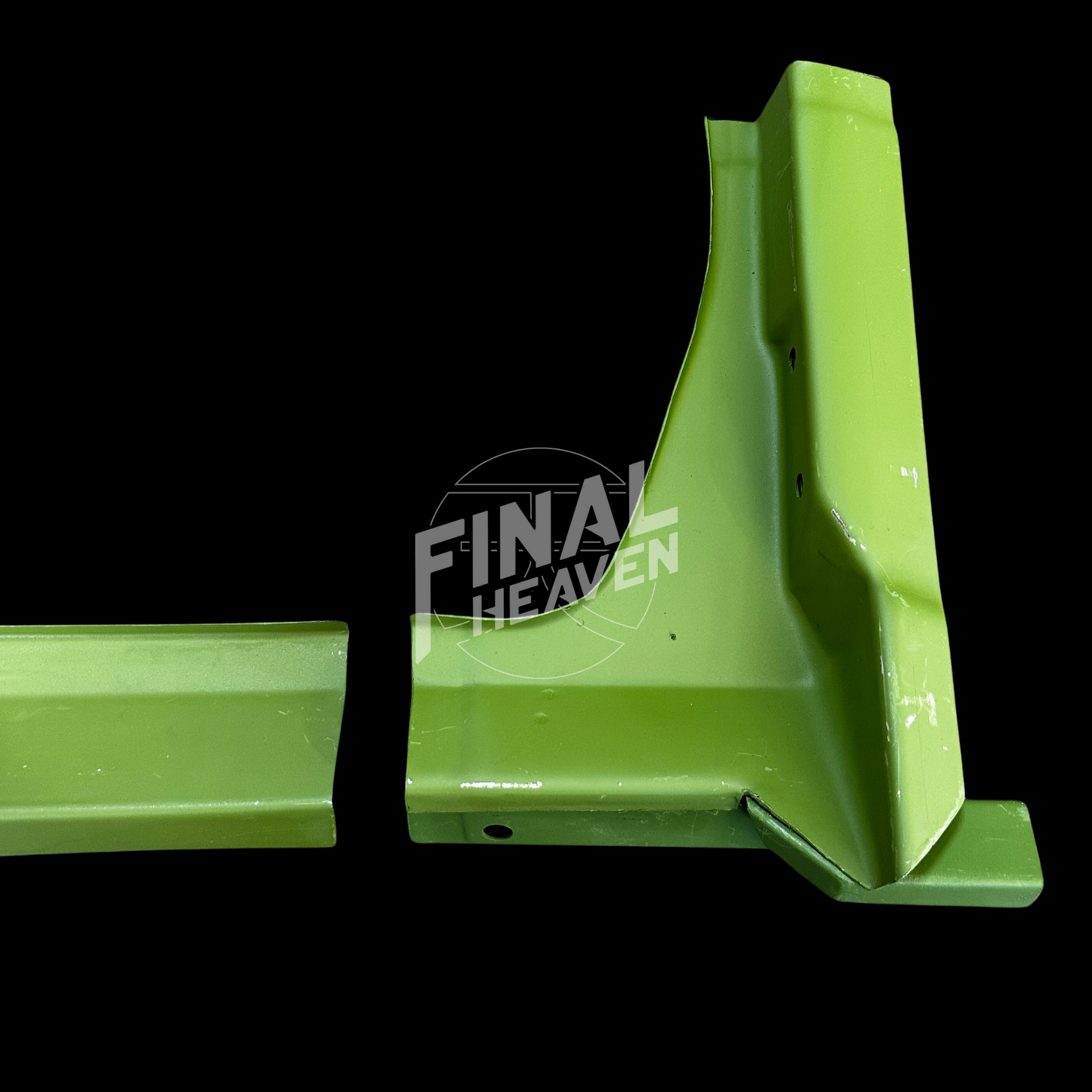 This is a set of rear hatch lower corner restoration / rust repair panels for a Datsun 240Z produced by KF Vintage JDM