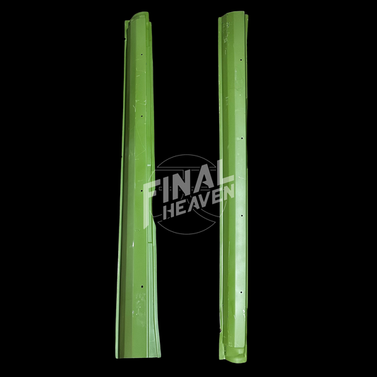 A set of outer rocker rust repair panels for a Datsun 510 2 door sedan or Nissan Bluebird SSS Coupe produced by KF Vintage JDM