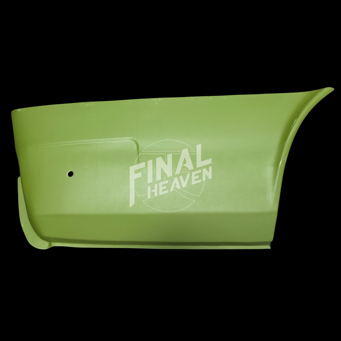 A set of rear bumper side outer rust repair panels for a Datsun 510 2 door sedan or Nissan Bluebird SSS Coupe produced by KF Vintage JDM