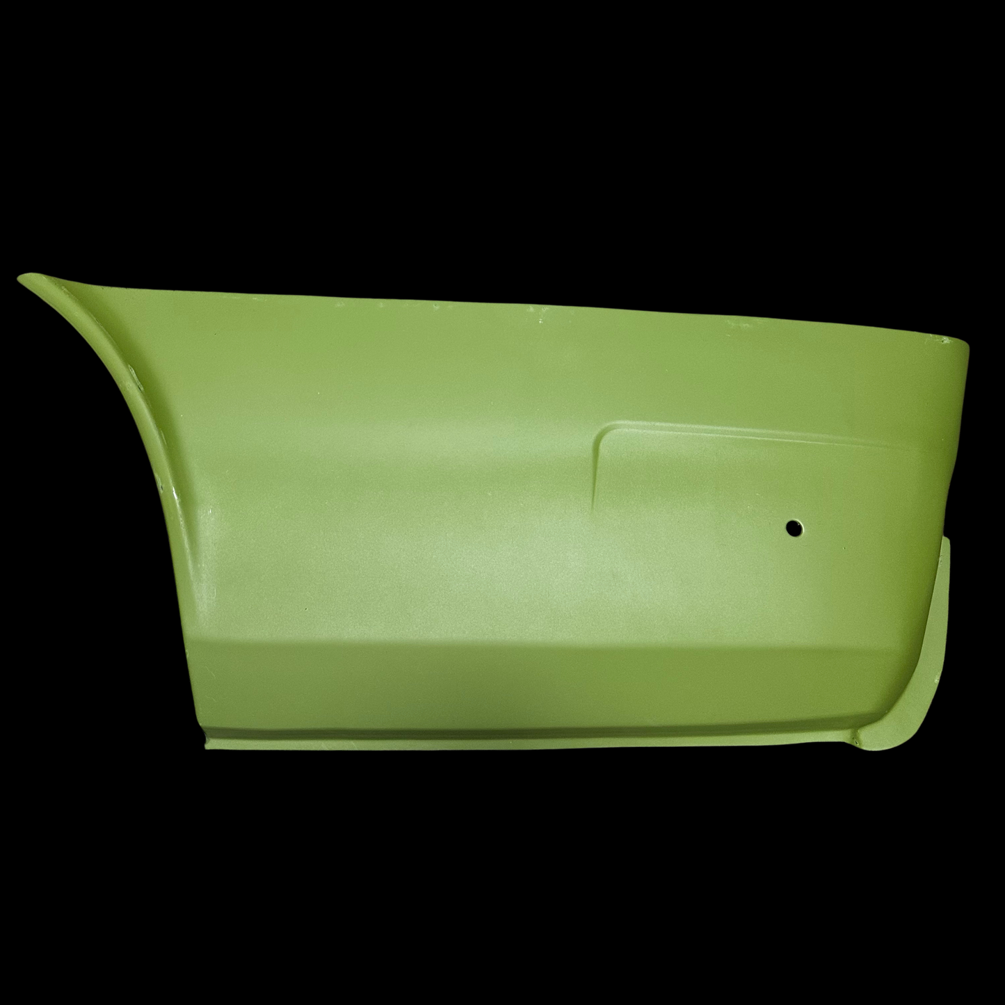 A set of rear bumper side outer rust repair panels for a Datsun 510 2 door sedan or Nissan Bluebird SSS Coupe produced by KF Vintage JDM