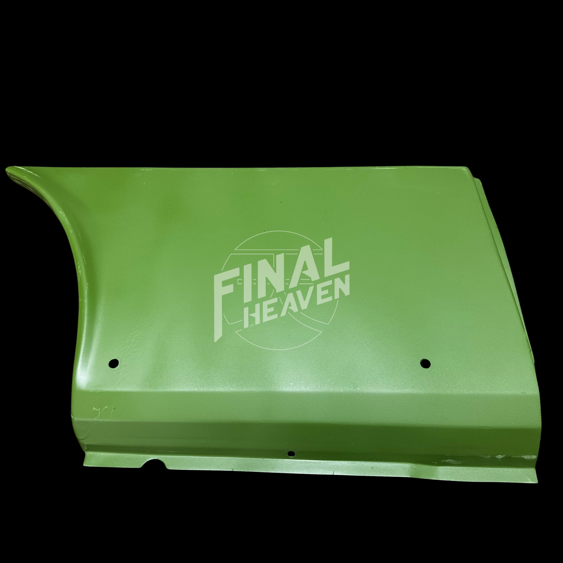 A set of rear dogleg rust repair panels for a Datsun 510 2 door sedan or Nissan Bluebird SSS Coupe produced by KF Vintage JDM