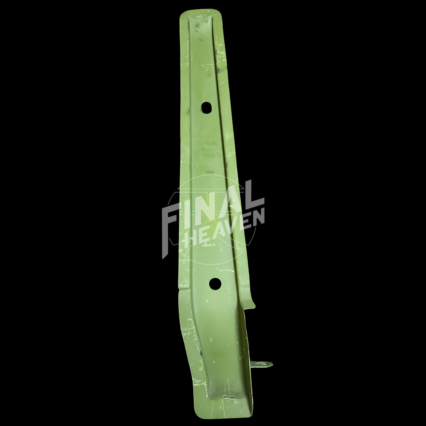 A set of rear frame rail rust repair panels for a Datsun 510 2 door sedan or Nissan Bluebird SSS Coupe produced by KF Vintage JDM