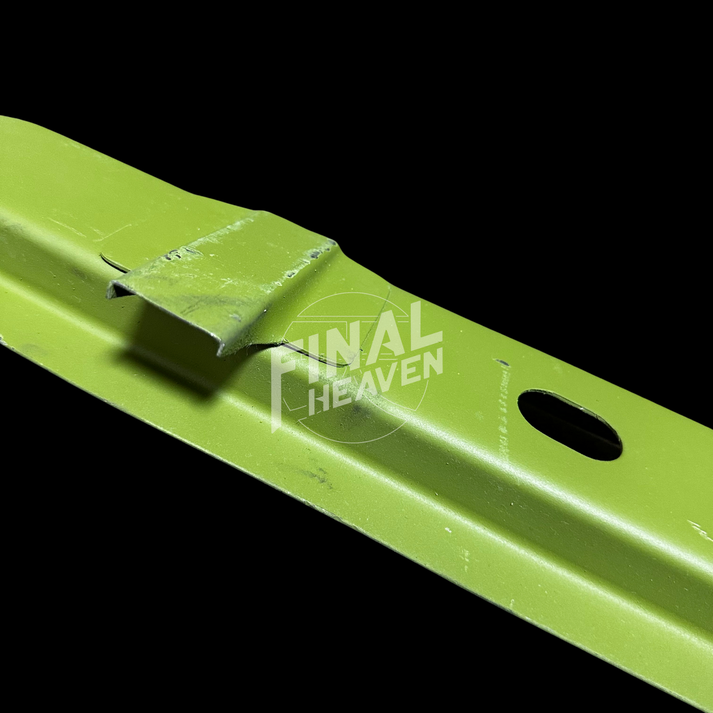 A set of rear frame rail rust repair panels for a Datsun 510 2 door sedan or Nissan Bluebird SSS Coupe produced by KF Vintage JDM