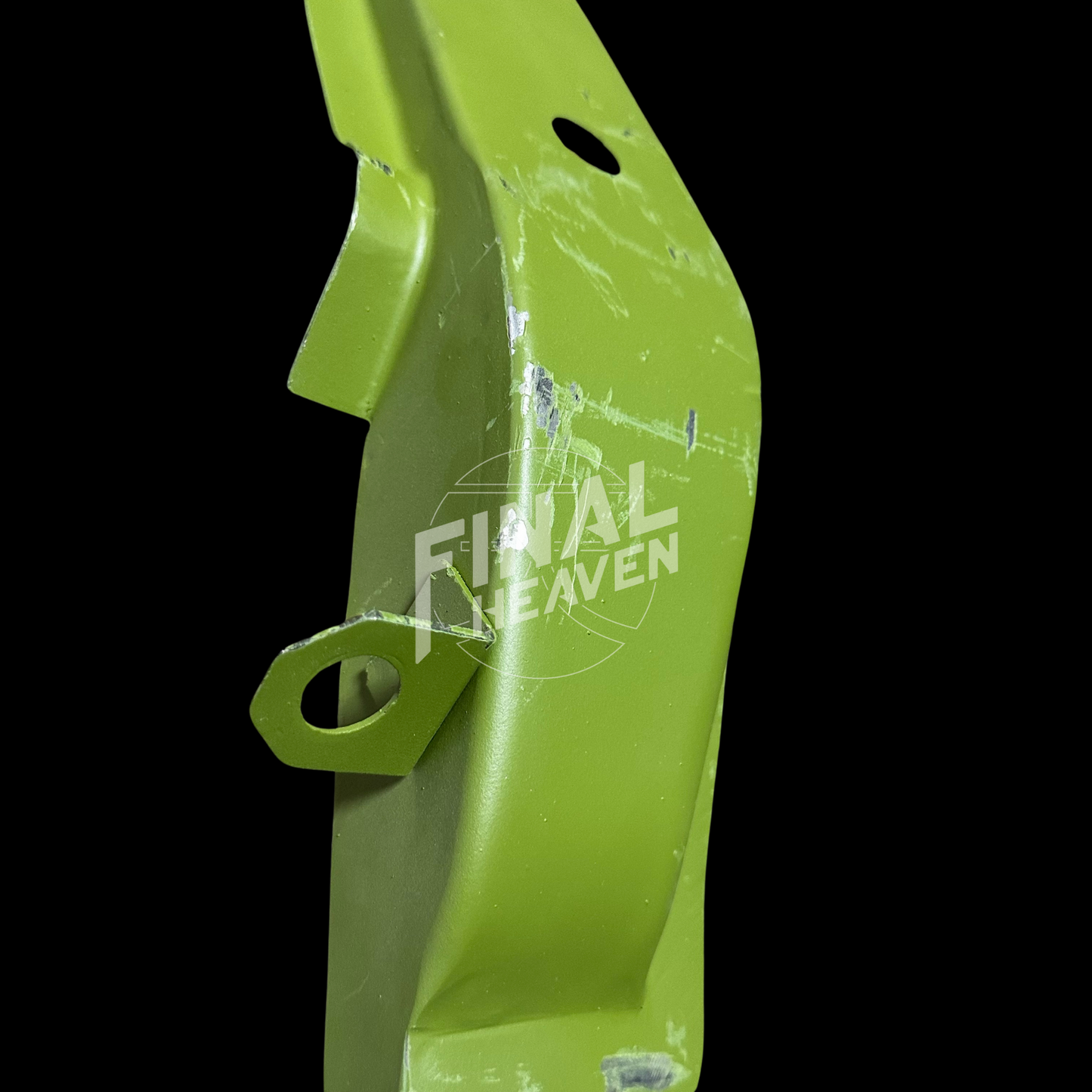 A set of rear frame rail rust repair panels for a Datsun 510 2 door sedan or Nissan Bluebird SSS Coupe produced by KF Vintage JDM