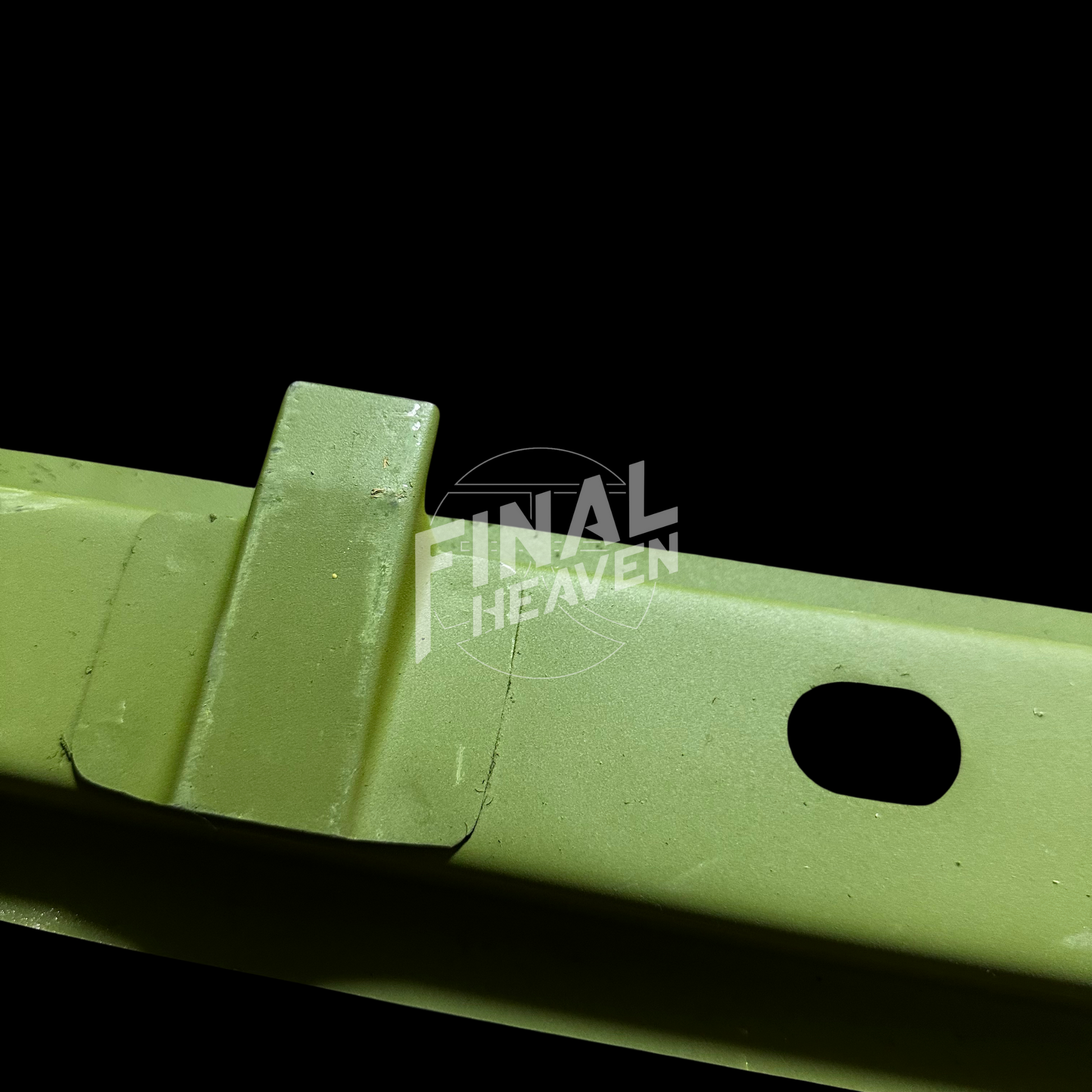 A set of rear frame rail rust repair panels for a Datsun 510 2 door sedan or Nissan Bluebird SSS Coupe produced by KF Vintage JDM