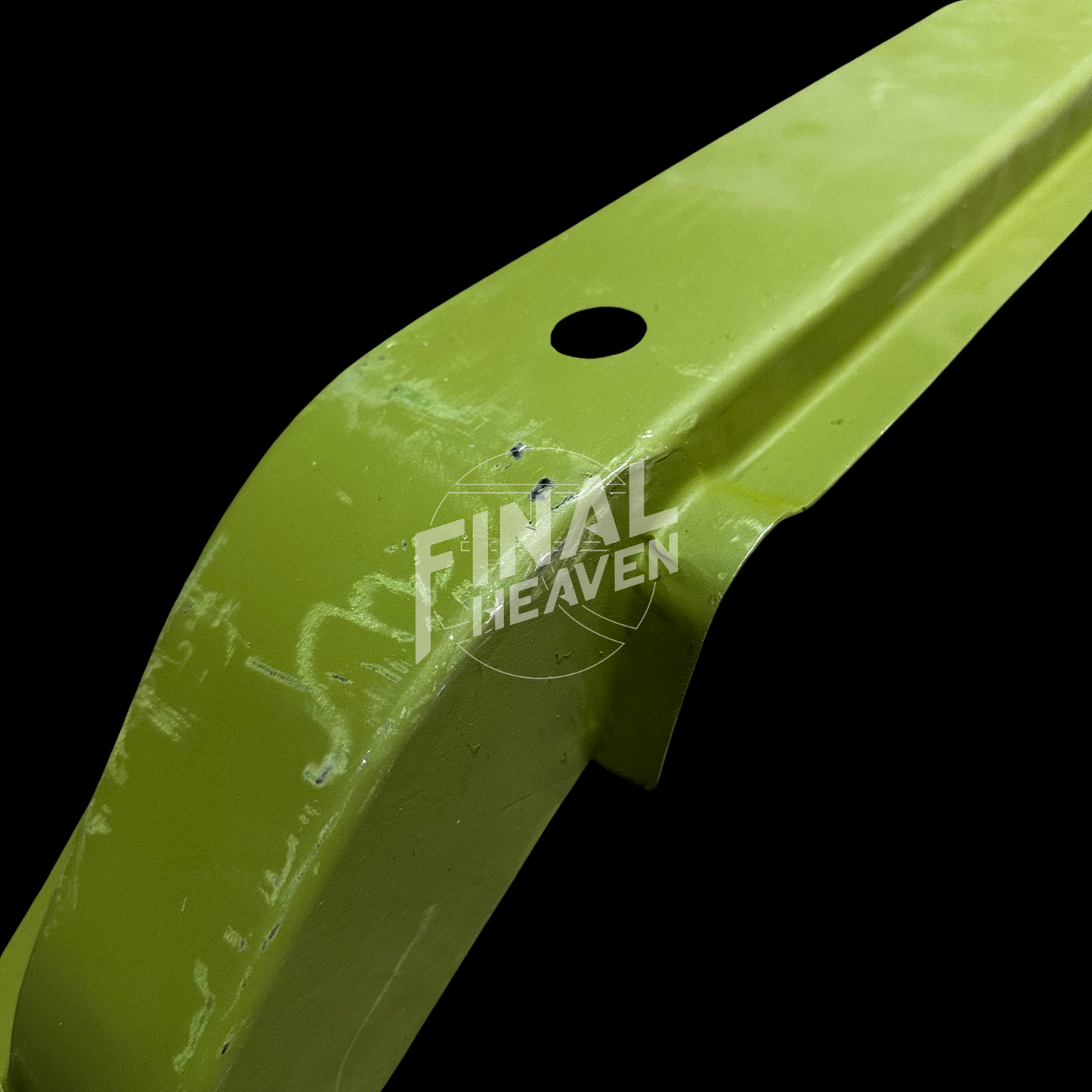 A set of rear frame rail rust repair panels for a Datsun 510 2 door sedan or Nissan Bluebird SSS Coupe produced by KF Vintage JDM