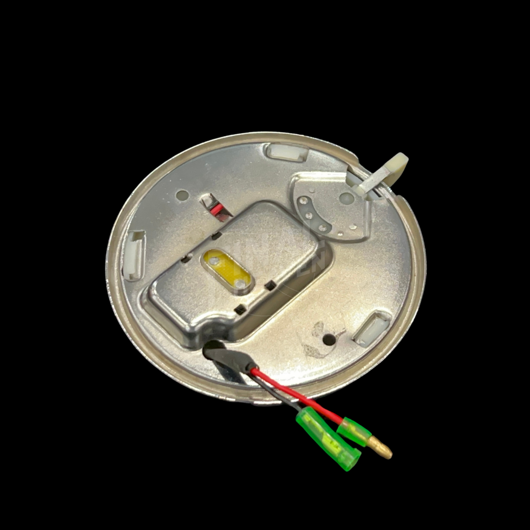 A white round room lamp cover for a Nissan KGC10 Hakosuka Skyline