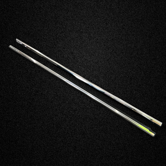 A set of window squeegee moldings for a KGC10 Nissan Skyline 2000GT Hakosuka produced by MSpeed