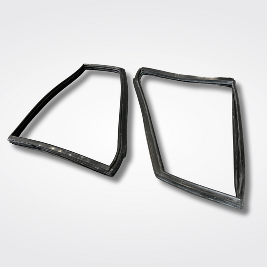 A set of rear quarter window weatherstrips for a GC10 Nissan Skyline 2000GT Hakosuka produced by MSpeed