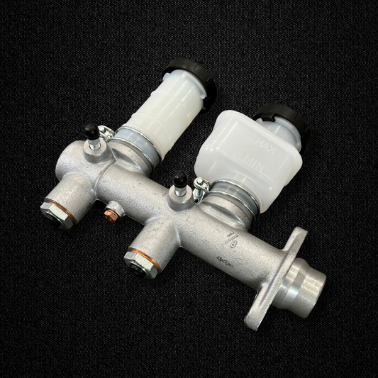 A 7/8 inch brake master cylinder for a KGC10 Nissan Skyline 2000GT Hakosuka produced by MSpeed