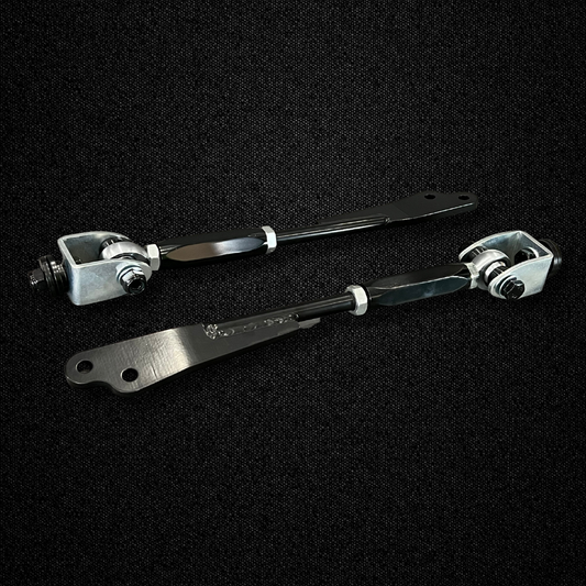 A set of adjustable pillow tension rods for a KGC10 Nissan Skyline 2000GT Hakosuka produced by MSpeed