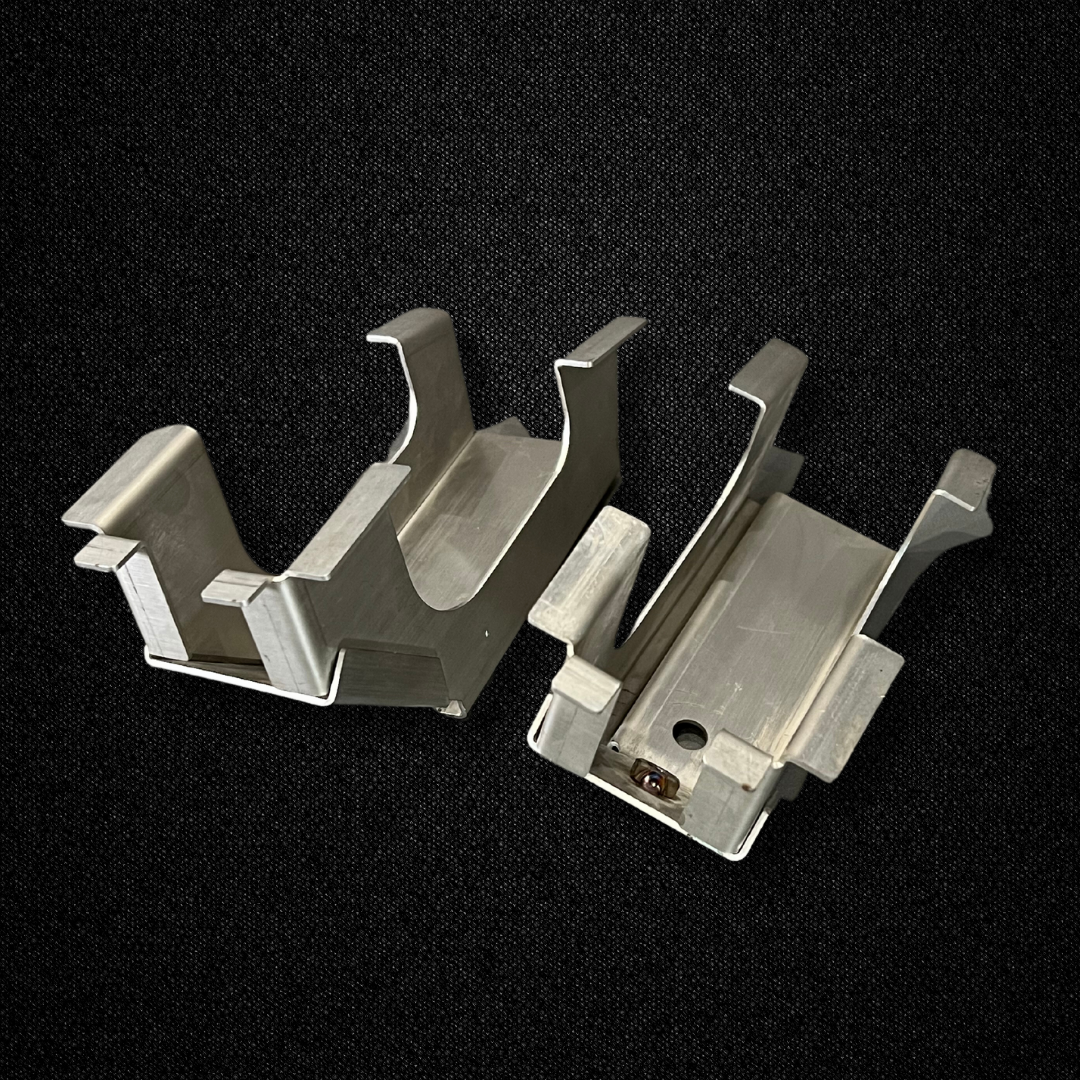 A set of 100L fuel tank stays for a KPGC10 Nissan Skyline 2000GT Hakosuka produced by MSpeed