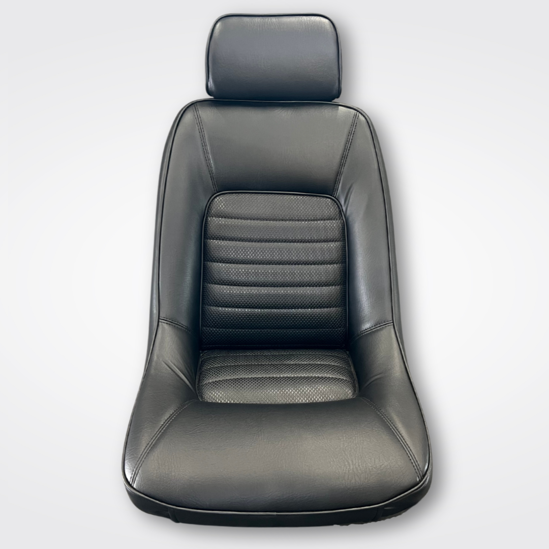 A GT-R replica front seat for a KPGC10 Nissan Skyline 2000GT Hakosuka produced by MSpeed