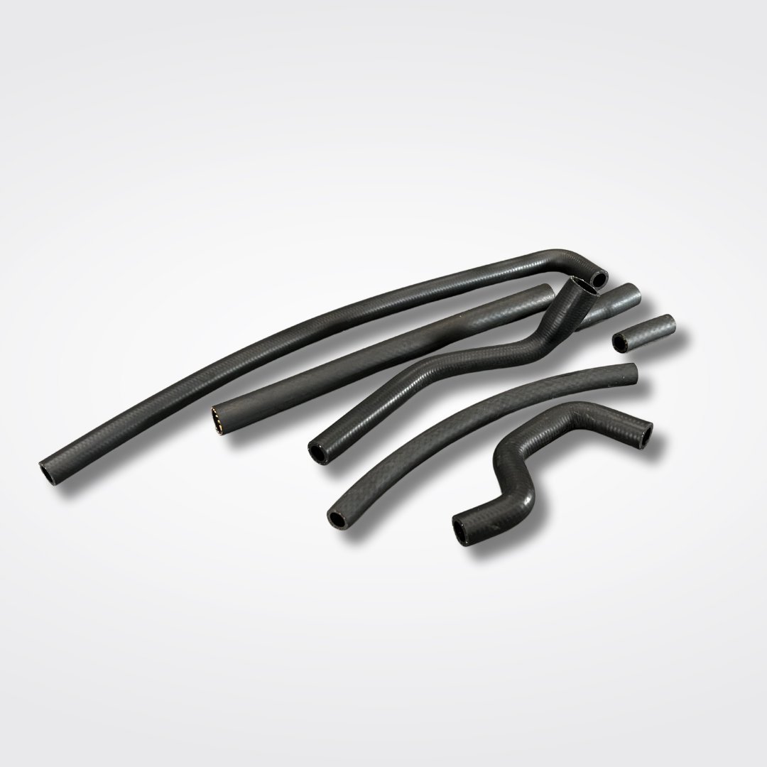 A 7 piece heater hose set for a KGC10 Nissan Skyline 2000GT Hakosuka produced by MSpeed