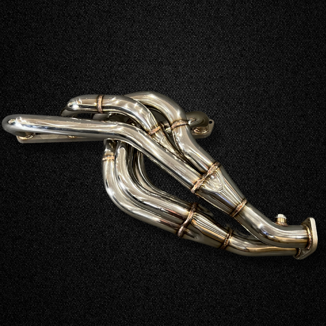 A stainless steel exhaust manifold for a KGC10 Nissan Skyline 2000GT Hakosuka produced by MSpeed