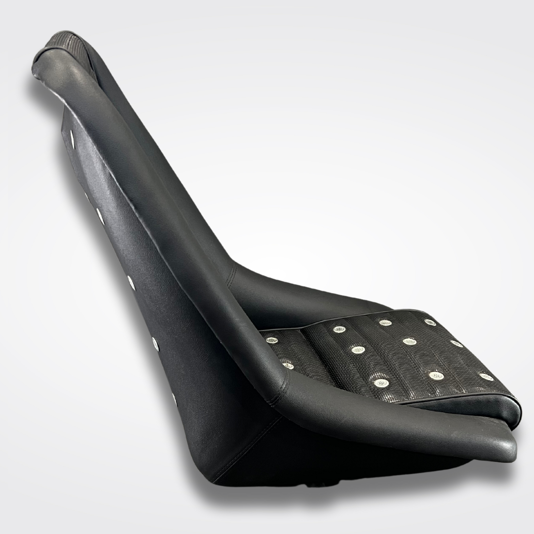 A Datsun sports bucket seat for a KGC10 Nissan Skyline 2000GT Hakosuka produced by MSpeed