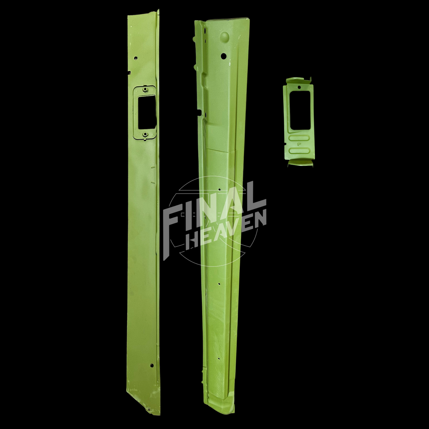 A set of Inner, Reinforcement and Outer Rocker rust repair panels for 1976 and 1977 Toyota Celica Liftback produced by KF Vintage JDM